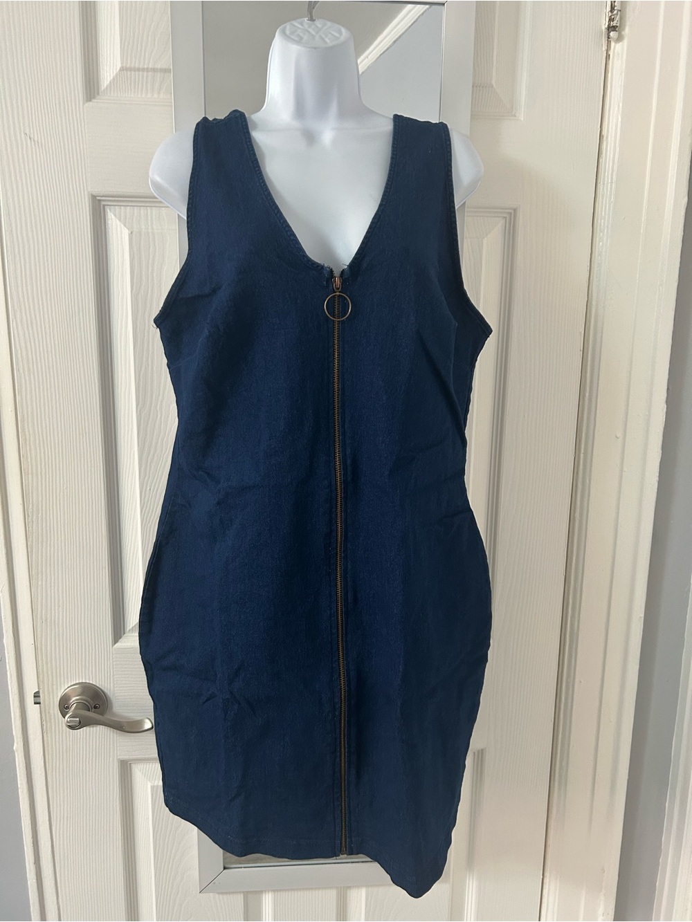 Derek Heart Navy Zip-Front Mini Dress